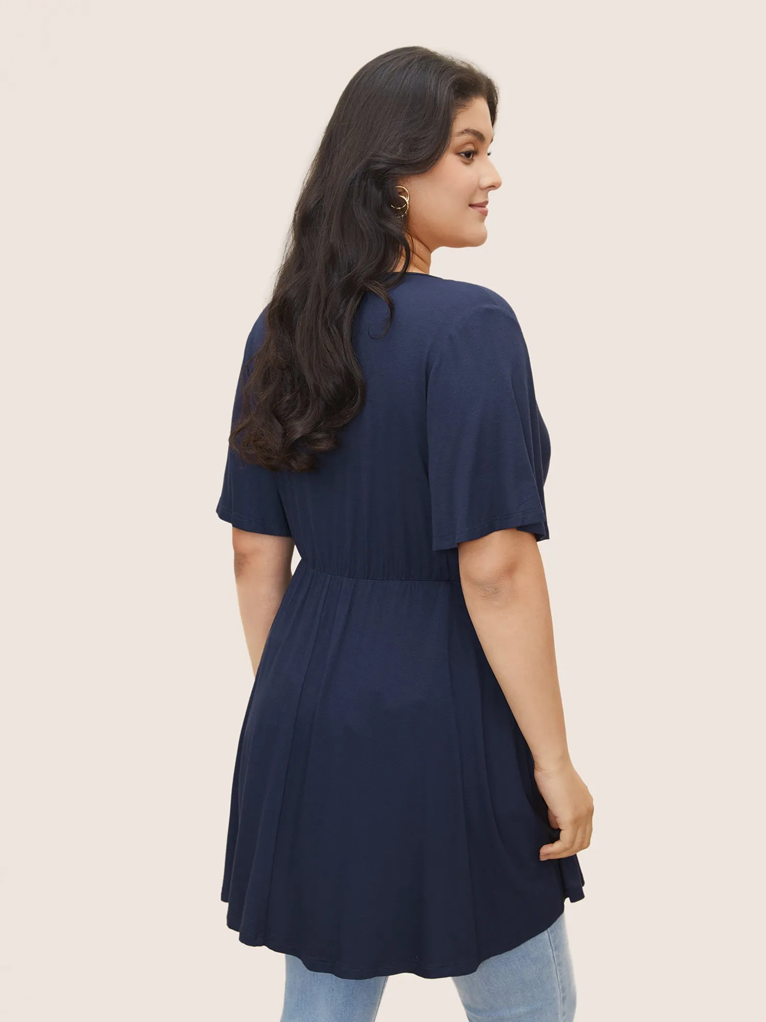 Supersoft Essentials Solid Surplice Neck Ties Knit Top sold by Bloomchic product image thumbnail 2