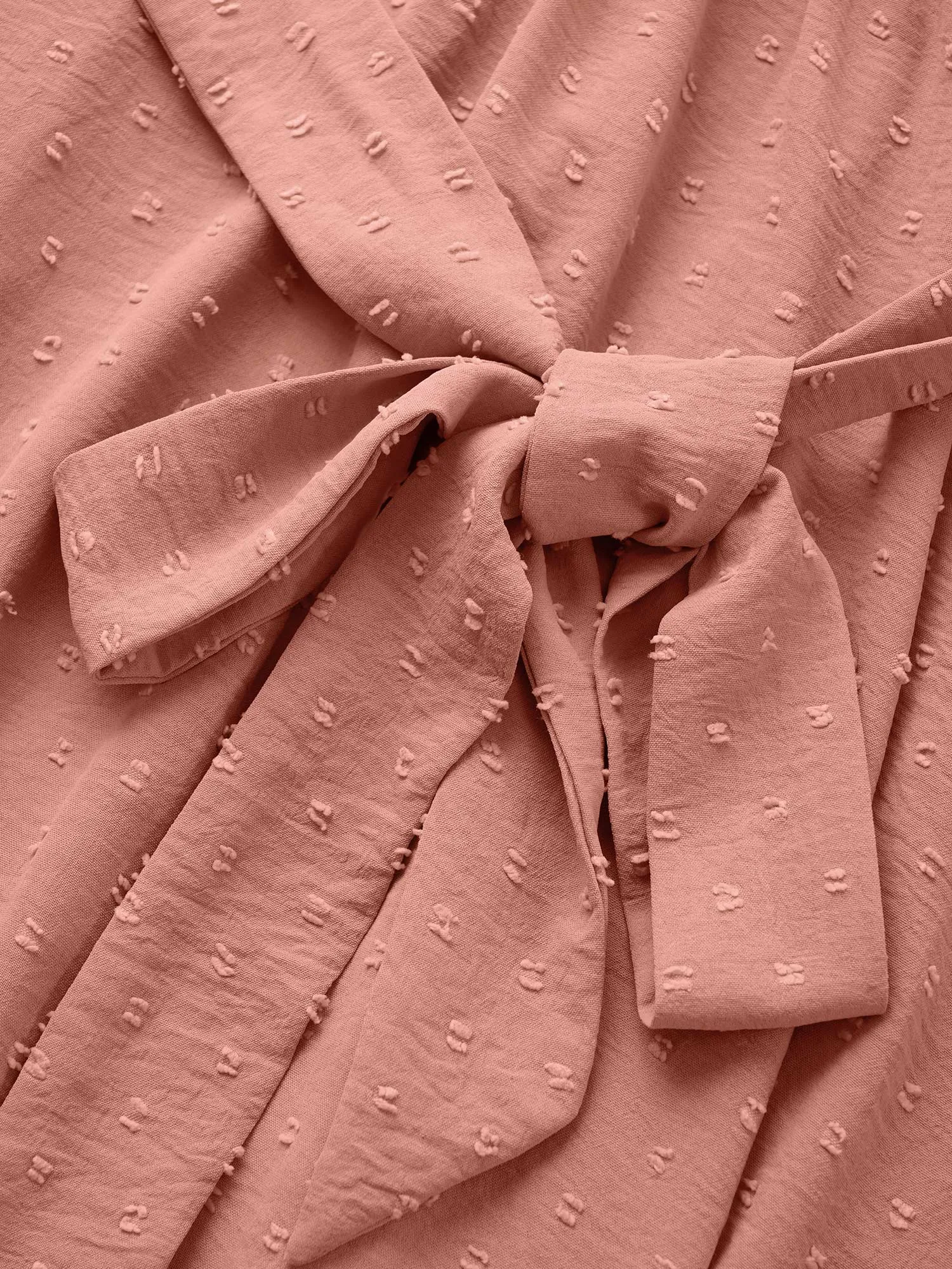 Solid Texture Belted Ruffle Sleeve Dress sold by Bloomchic product image thumbnail 5