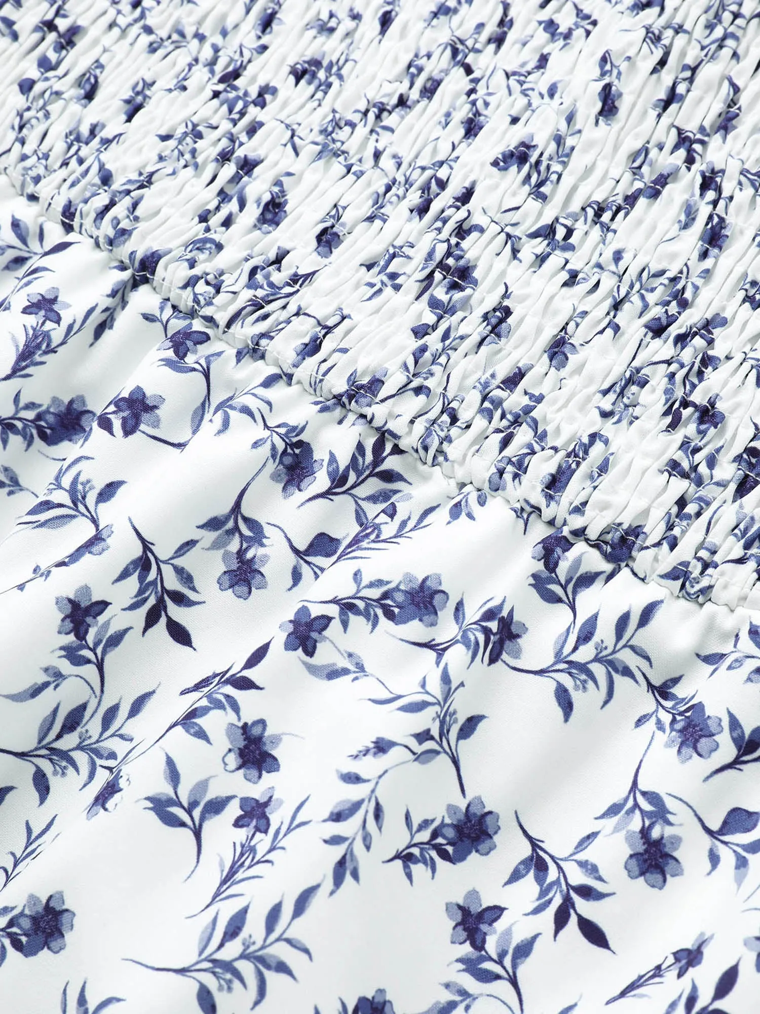 Ditsy Floral Square Neck Shirred Lantern Sleeve Dress sold by Bloomchic product image thumbnail 5