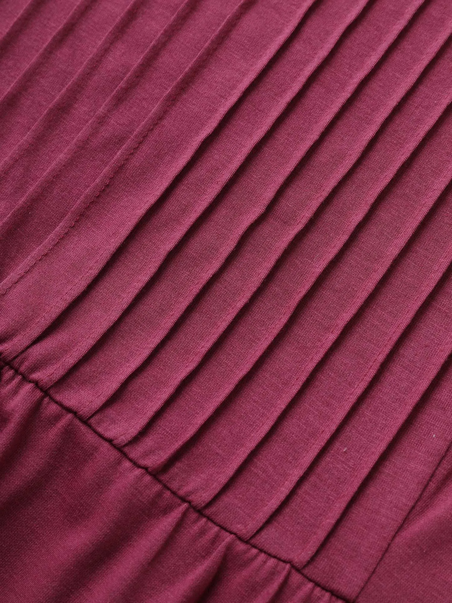 Supersoft Essentials Plain Pleated Patchwork Ruffle Hem Dress sold by Bloomchic product image thumbnail 5