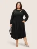 Anti-Wrinkle Asymmetrical Neck Keyhole Pleated Hem Dress sold by Bloomchic