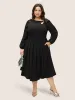 Anti-Wrinkle Asymmetrical Neck Keyhole Pleated Hem Dress sold by Bloomchic