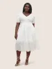 Plain Button Detail Cut Out Puff Sleeve Dress sold by Bloomchic