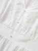 Plain Button Detail Cut Out Puff Sleeve Dress sold by Bloomchic