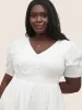 Plain Button Detail Cut Out Puff Sleeve Dress sold by Bloomchic
