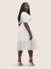 Plain Button Detail Cut Out Puff Sleeve Dress sold by Bloomchic