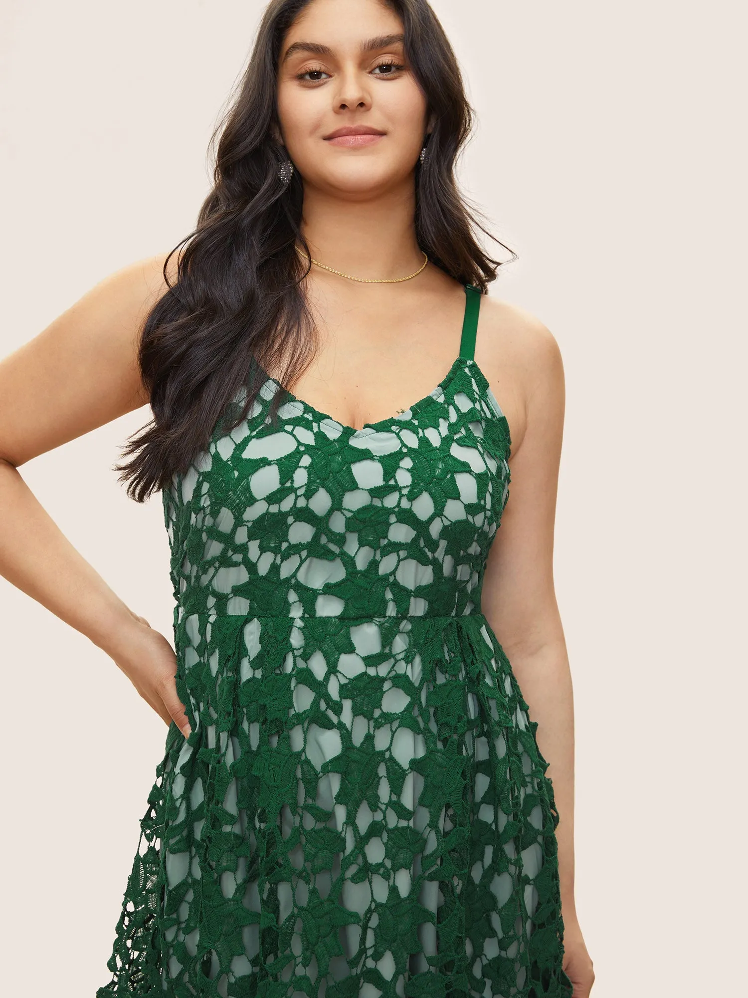 Geometric Patchwork Cut Out Adjustable Straps Dress sold by Bloomchic product image thumbnail 4