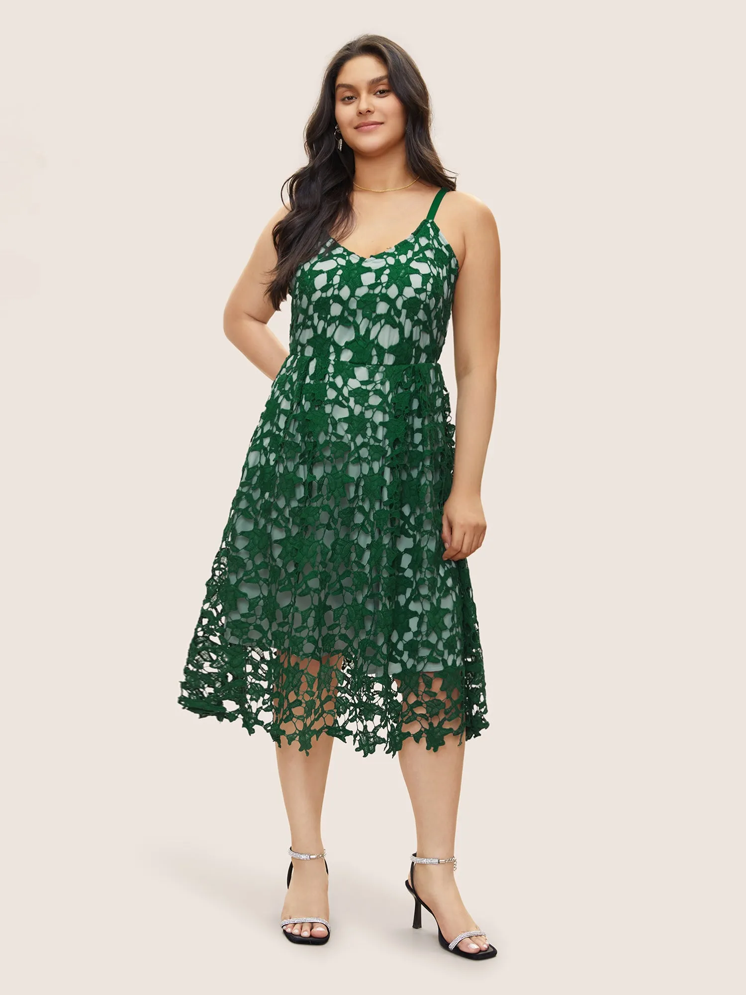 Geometric Patchwork Cut Out Adjustable Straps Dress sold by Bloomchic product image thumbnail 2