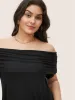 Solid Off Shoulder Gathered T-shirt sold by Bloomchic