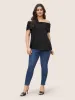 Solid Off Shoulder Gathered T-shirt sold by Bloomchic