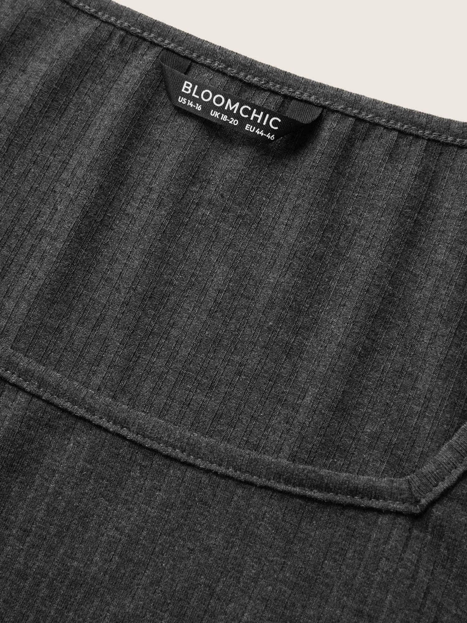 Solid Textured Square Neck Fit T-shirt sold by Bloomchic product image thumbnail 5