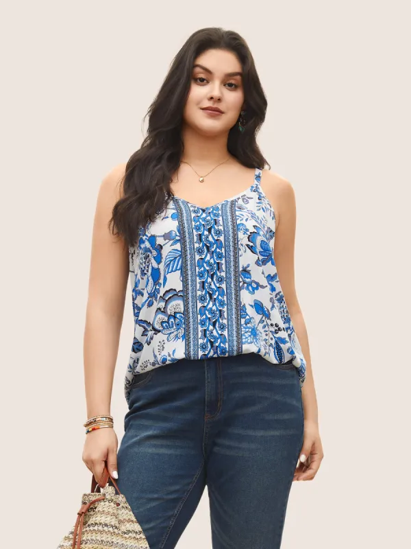 Rayon Boho Print Split Side Cami Top sold by Bloomchic