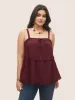 Solid Broderie Anglaise Lace Patchwork Ties Cami Top sold by Bloomchic