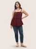 Solid Broderie Anglaise Lace Patchwork Ties Cami Top sold by Bloomchic