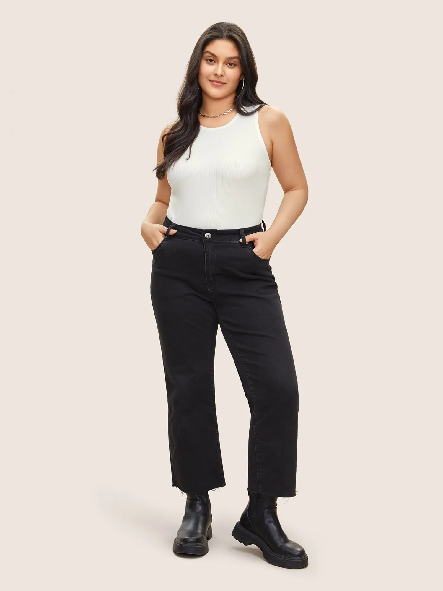 Solid Ribbed Knit Tank Top sold by Bloomchic product image thumbnail 3