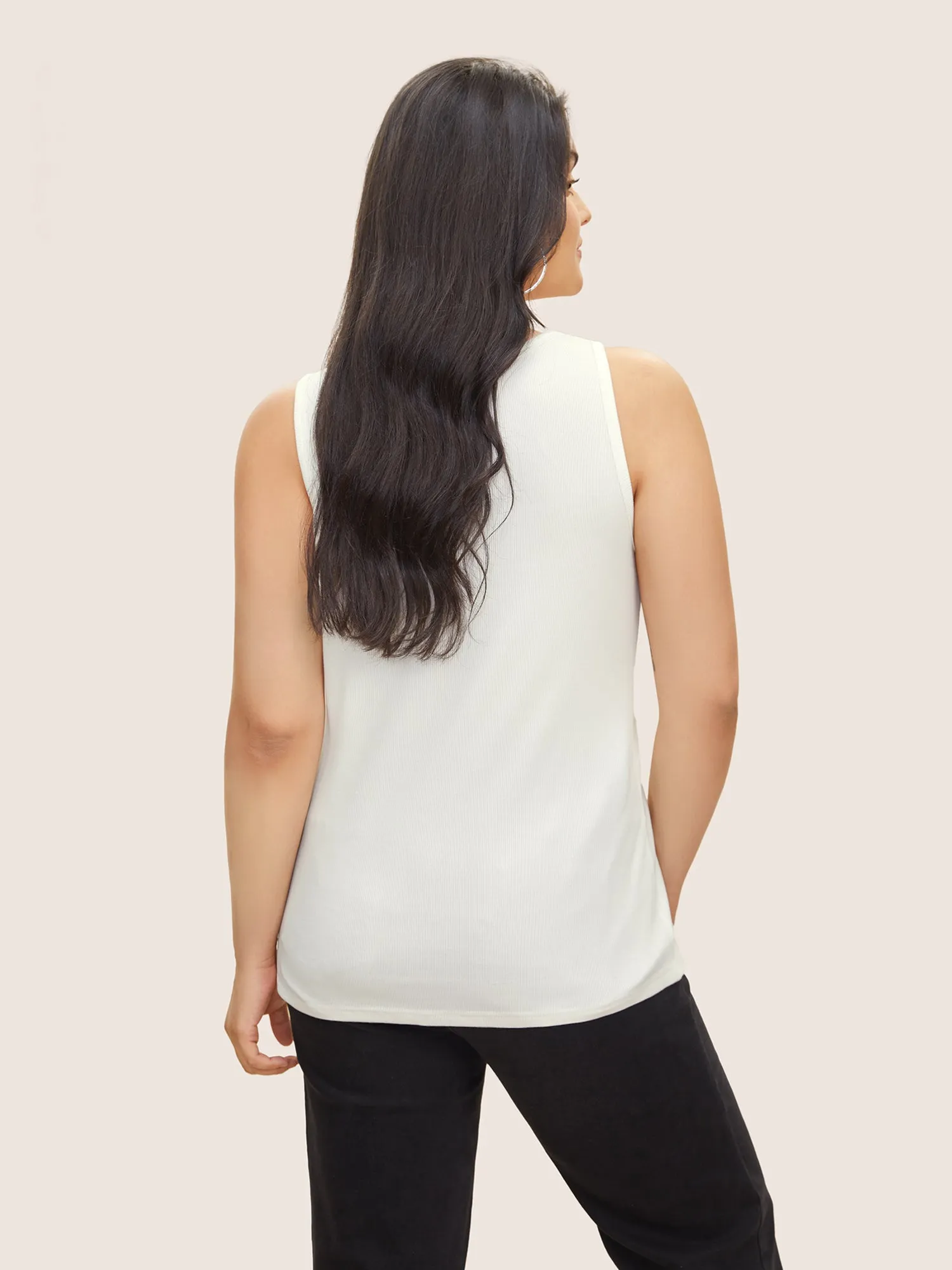 Solid Ribbed Knit Tank Top sold by Bloomchic product image thumbnail 2