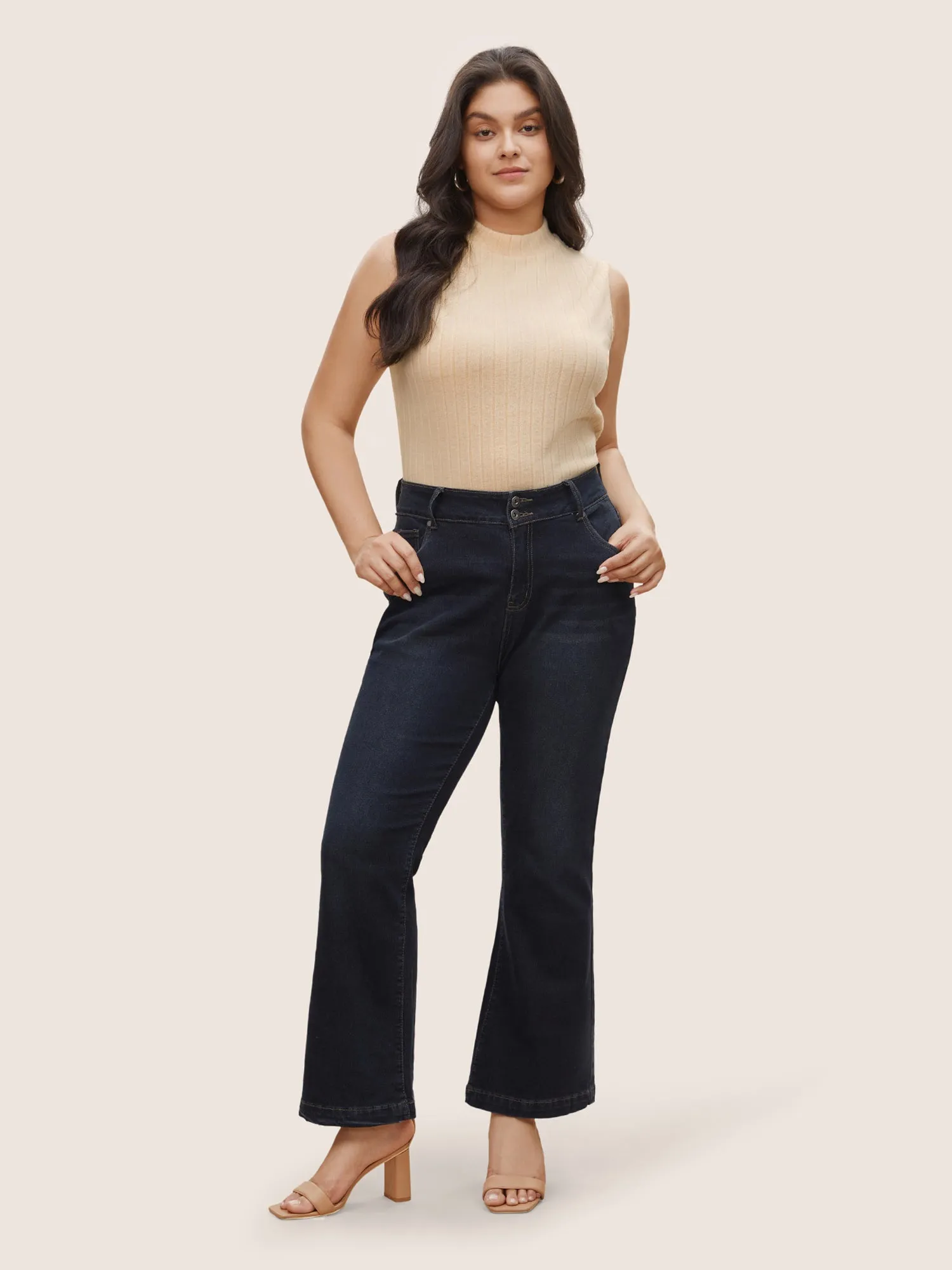 Plain Texture Mock Neck Tank Top sold by Bloomchic product image thumbnail 3