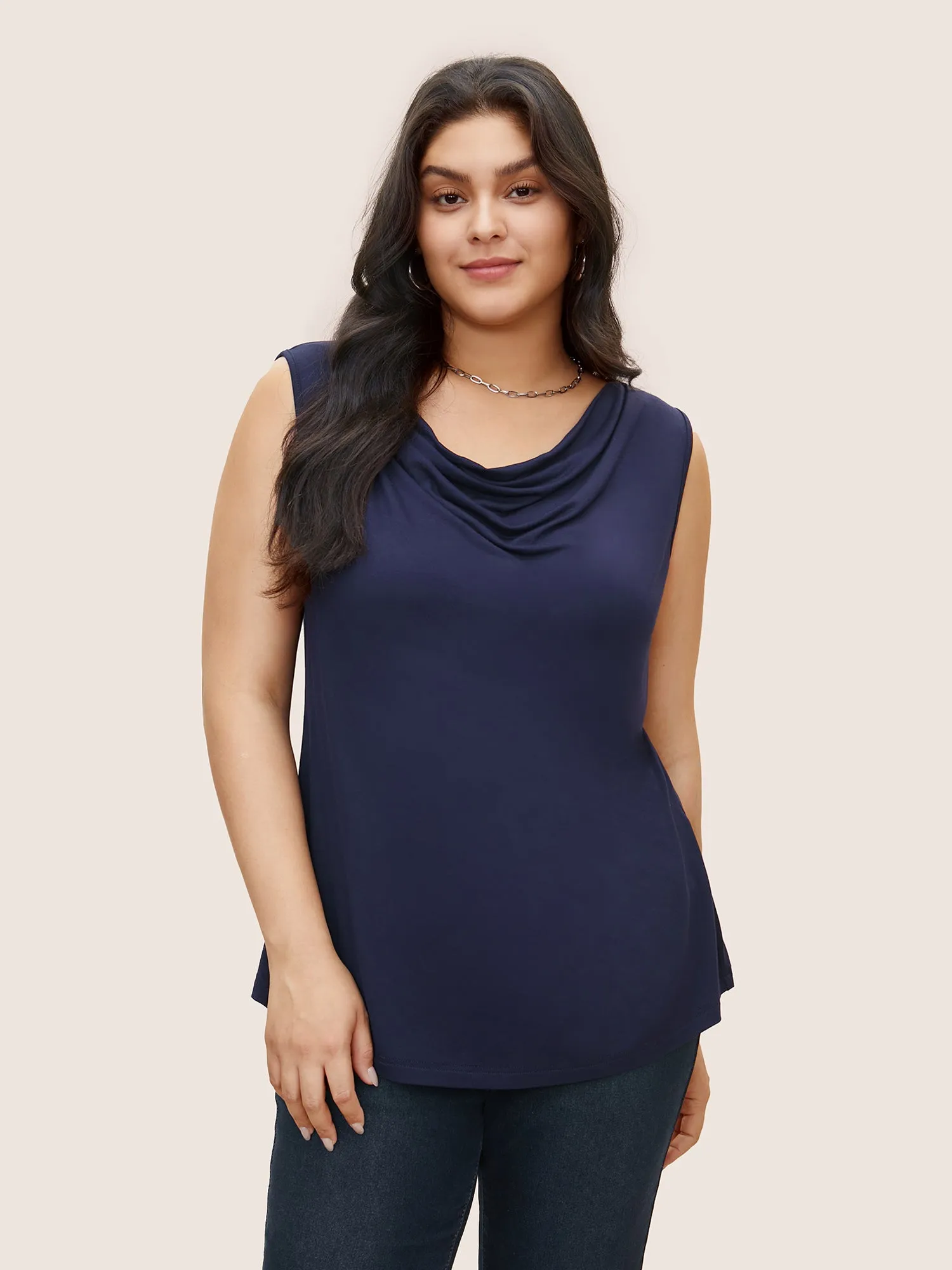 Supersoft Essentials Cowl Neck Tank Top sold by Bloomchic