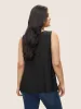 Solid Shirred Crew Neck Gathered Tank Top sold by Bloomchic