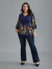 Floral V Neck Cut-Out Lace Blouse sold by Bloomchic