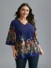 Floral V Neck Cut-Out Lace Blouse sold by Bloomchic