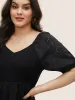Broderie Anglaise Patchwork Lantern Sleeve Shirred Blouse sold by Bloomchic