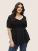 Broderie Anglaise Patchwork Lantern Sleeve Shirred Blouse sold by Bloomchic