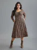 Ditsy Floral Drawstring Midi Dress sold by Bloomchic