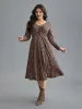 Ditsy Floral Drawstring Midi Dress sold by Bloomchic
