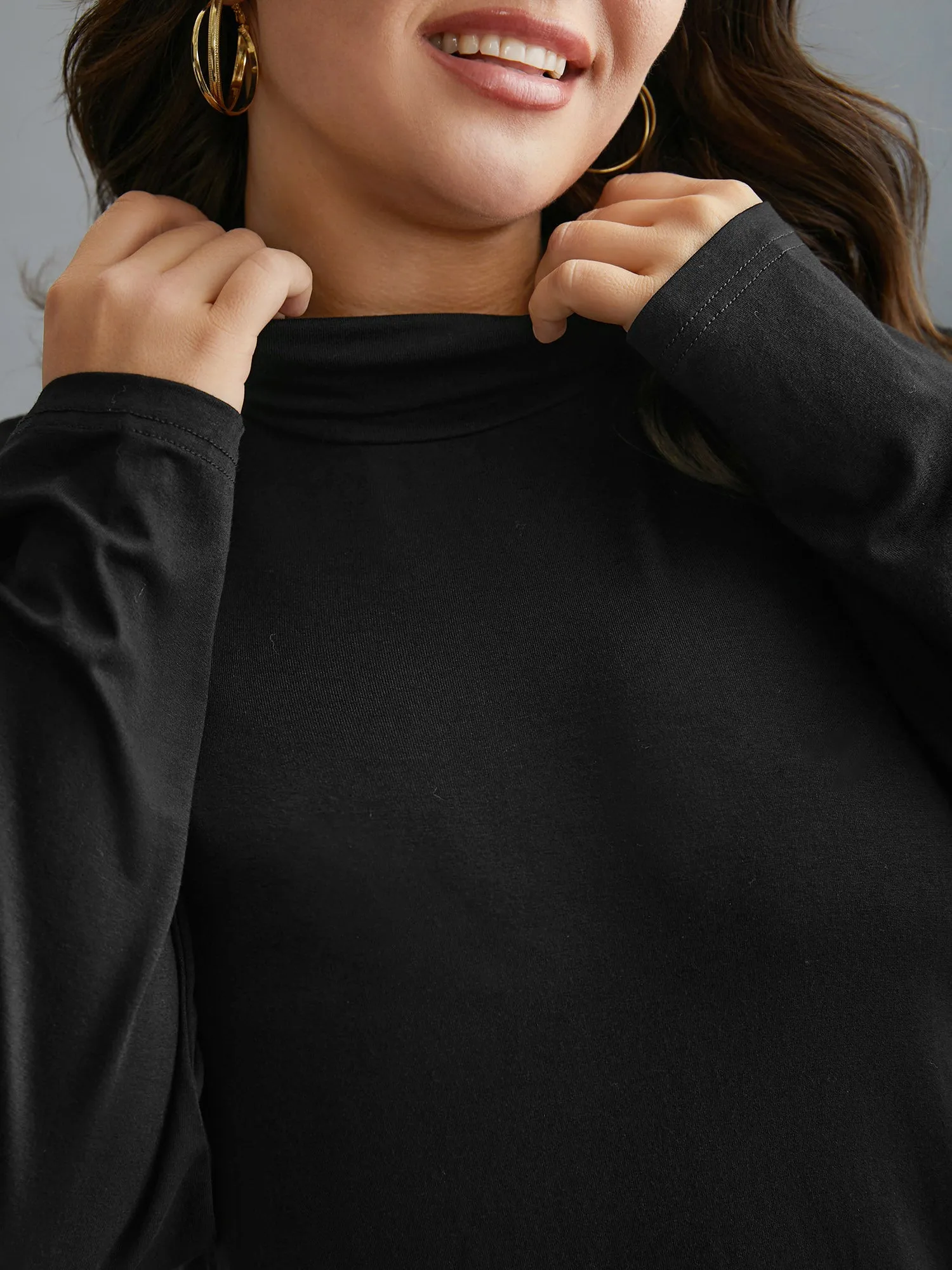 Supersoft Essentials Solid Mock Neck T-shirt sold by Bloomchic product image thumbnail 2