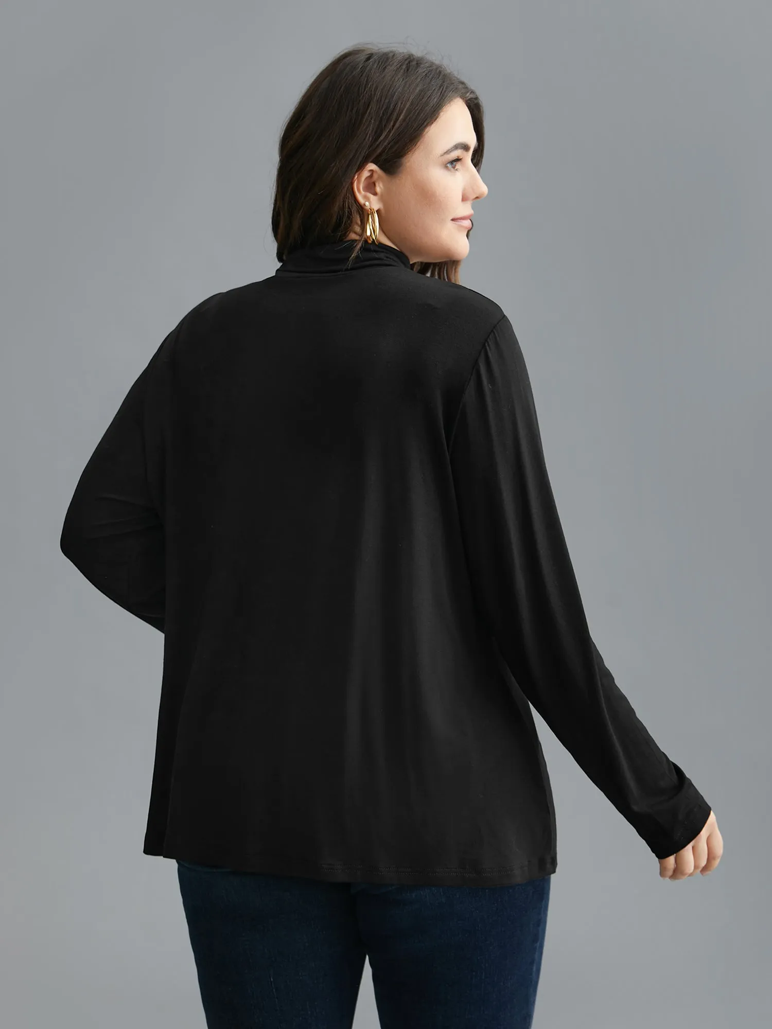 Supersoft Essentials Solid Mock Neck T-shirt sold by Bloomchic product image thumbnail 4