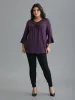 Lace Neckline Trim Ruffle Sleeve T-shirt sold by Bloomchic