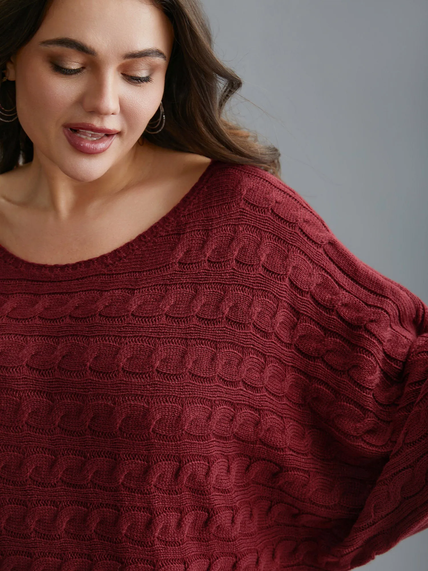 Cable Knit Dolman Sleeve Pullover sold by Bloomchic product image thumbnail 5