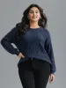 Back Cut-Out Textured Drop Shoulder Sleeve Pullover sold by Bloomchic