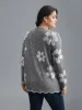 Floral Pattern Open-Front Knitted Cardigan sold by Bloomchic