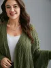 Curved Open-Front Dolman Sleeve Knit Cardigan sold by Bloomchic