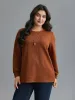 Textured Round Neck Stretchy Sweatshirt sold by Bloomchic