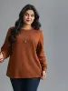 Textured Round Neck Stretchy Sweatshirt sold by Bloomchic