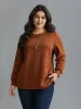 Textured Round Neck Stretchy Sweatshirt sold by Bloomchic