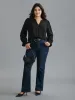 Notched Collar Pleated Lantern Sleeve Blouse sold by Bloomchic