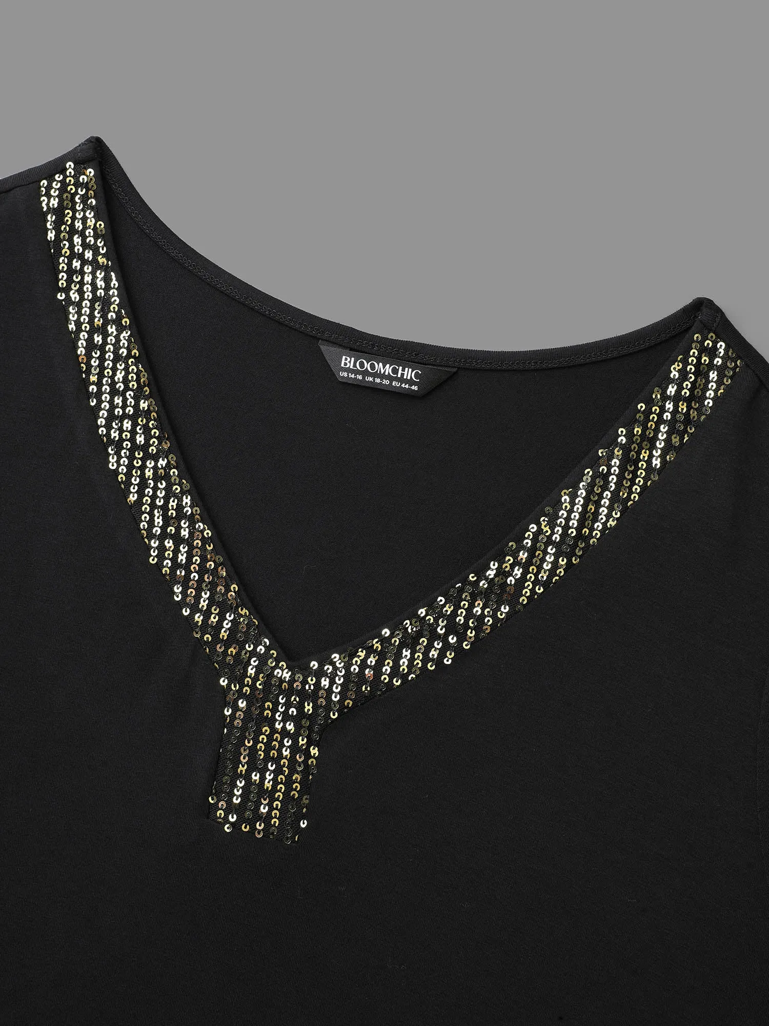 Supersoft Essentials Sequin V-Neck T-shirt sold by Bloomchic product image thumbnail 5