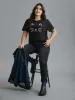 Meow Print Round Neck Slim-Fit T-shirt sold by Bloomchic