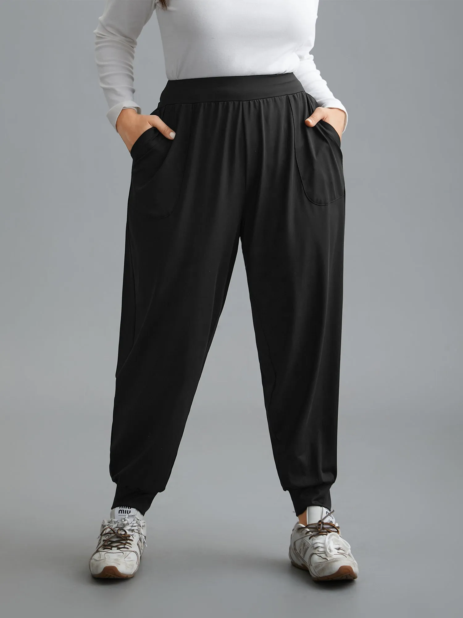Elastic Waist Mid-Rise Yoga Jogger Pants sold by Bloomchic