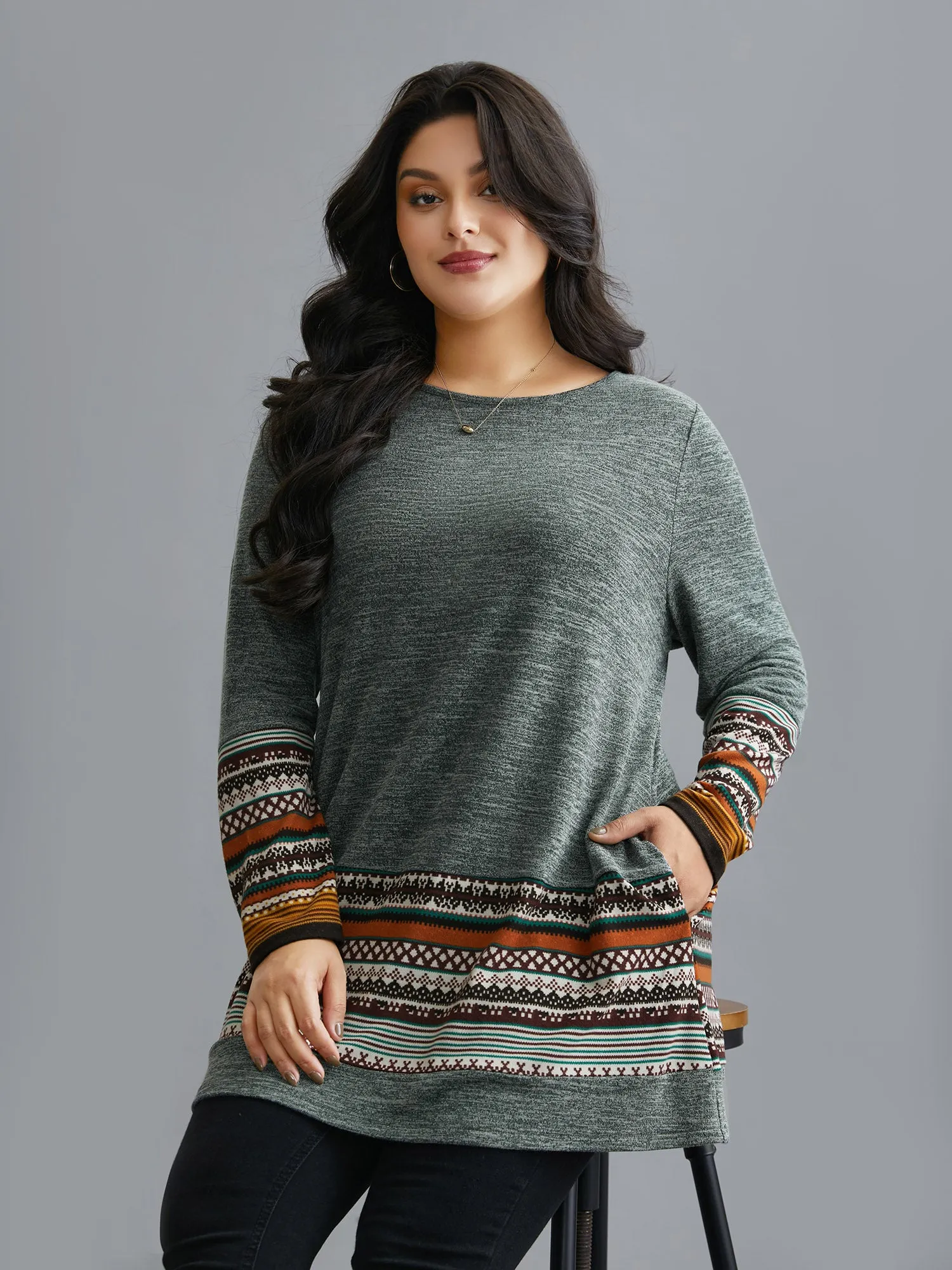 Tunic Boho Print Pocket T-shirt sold by Bloomchic product image thumbnail 3