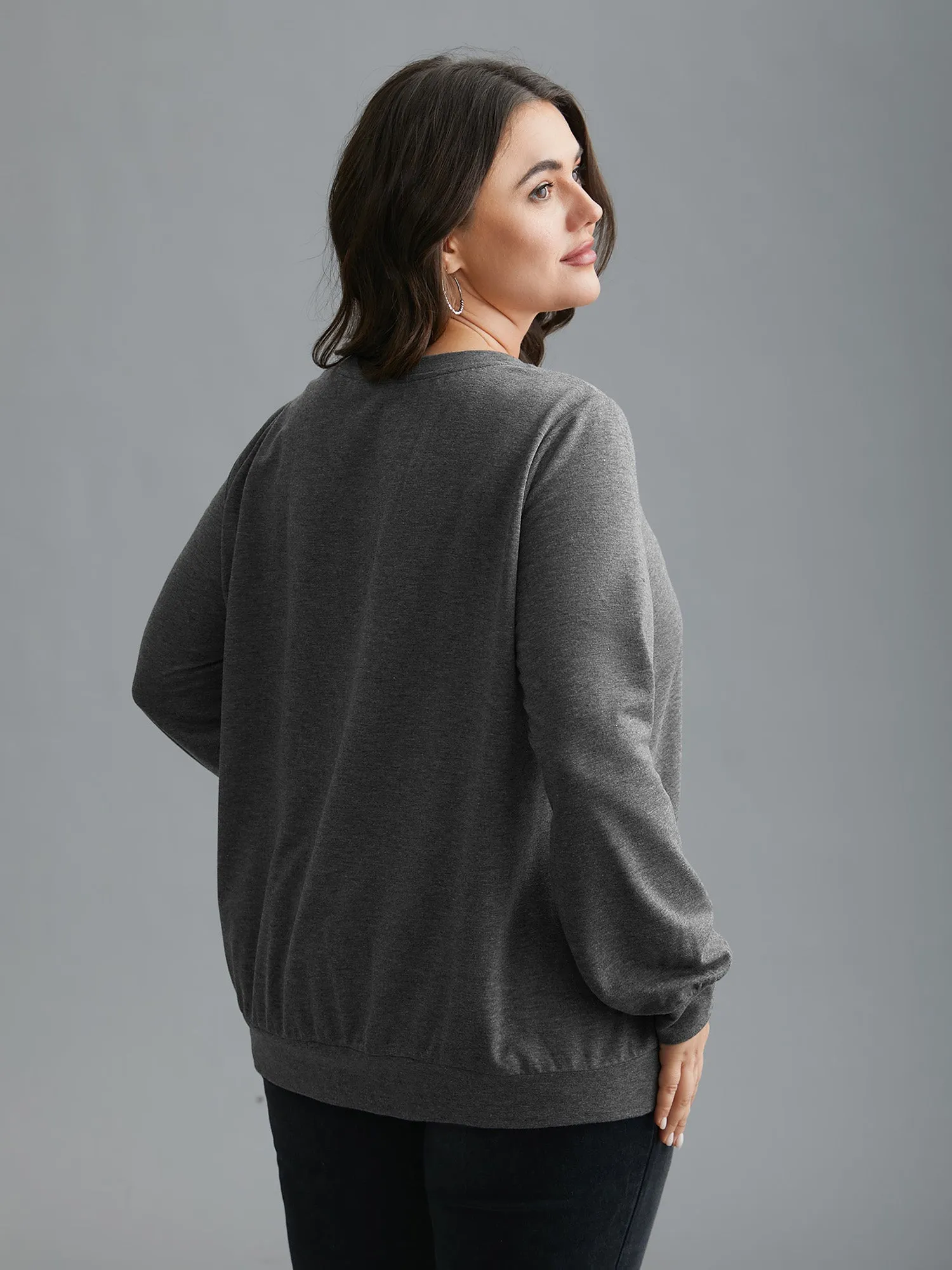 Star & Moon Print Round Neck Sweatshirt sold by Bloomchic product image thumbnail 3