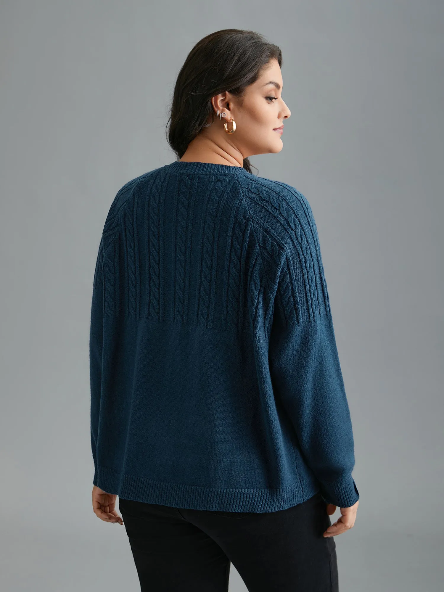 Supersoft Essentials Cable Knit Open-Front Cardigan sold by Bloomchic product image thumbnail 2