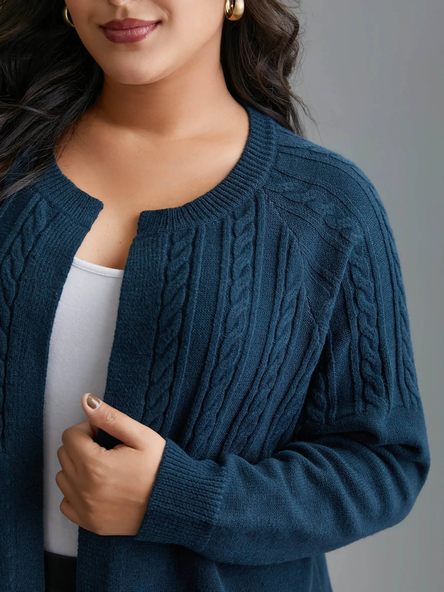 Supersoft Essentials Cable Knit Open-Front Cardigan sold by Bloomchic product image thumbnail 5