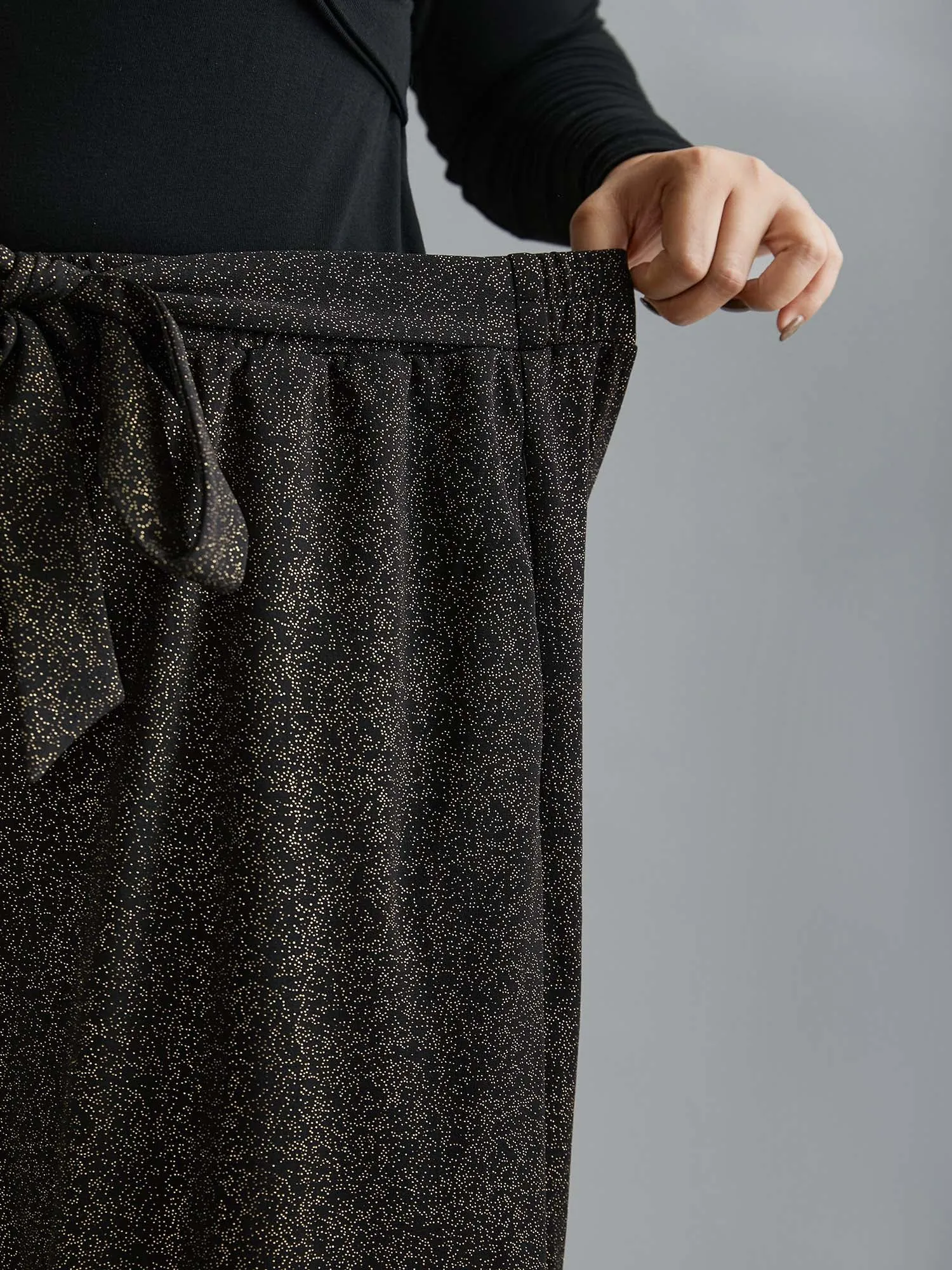 Glitter Adjustable Front-Tie Pants sold by Bloomchic product image thumbnail 5