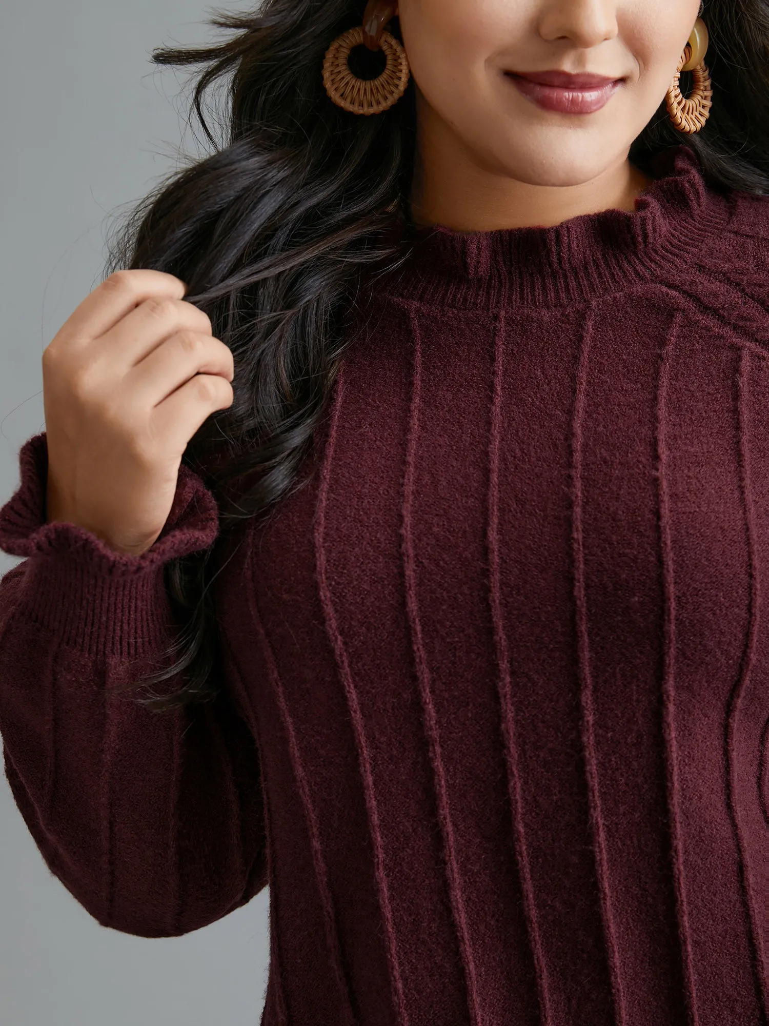 Supersoft Essentials Ruffles Neck Raglan Sleeve Pullover sold by Bloomchic product image thumbnail 5