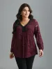 Sheer Lace Sleeve Pleated Slim-Fit Blouse sold by Bloomchic